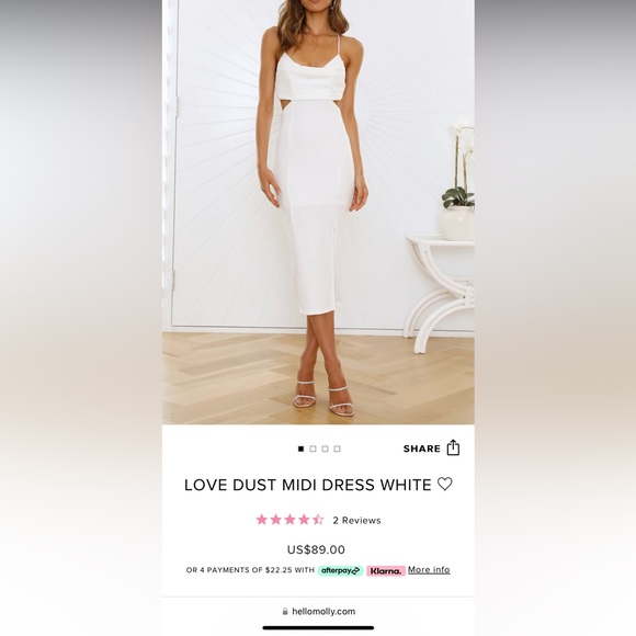 Hello molly white midi dress - Picture 1 of 5